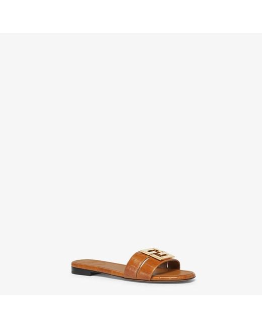 Fendi Brown Ffold" Slides Sandals