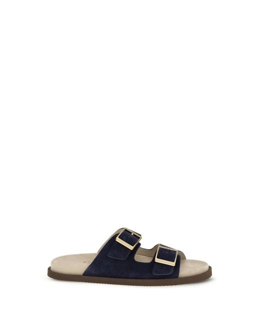 Men's White Suede Sandals