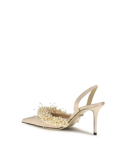 Mach & Mach White Slingback Pumps