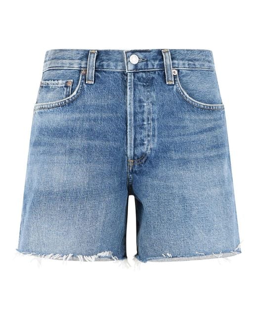 Agolde Blue Nye Cotton Shorts