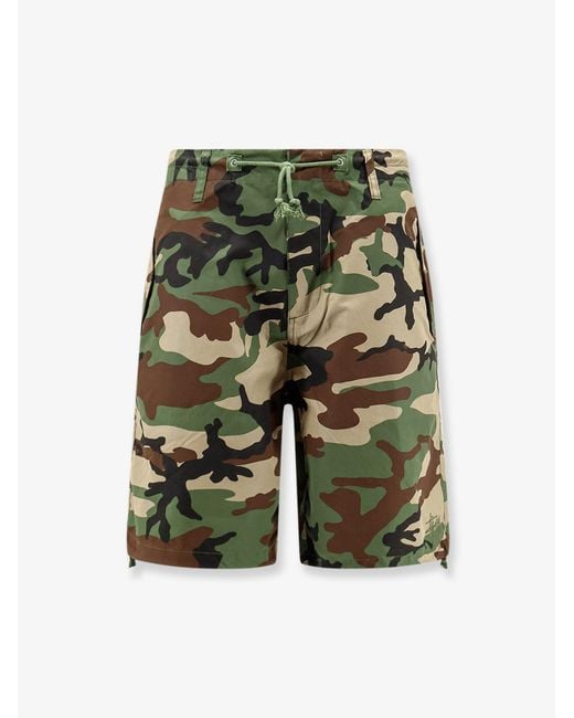Stussy Green Surplus Camouflage Shorts for men