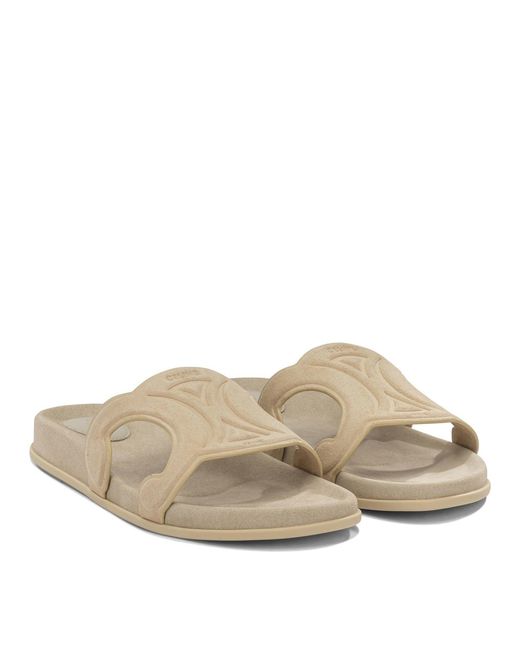 Céline White Triomphe Sandals