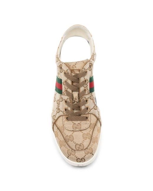 Gucci White Gg Canvas Sneakers