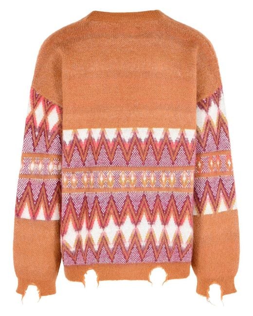 Laneus Pink Multi Wool Blend Cardigan for men