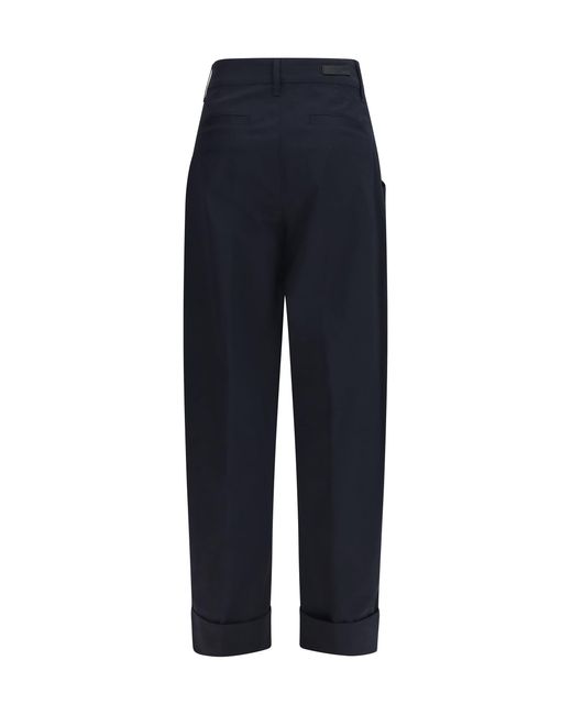 Jacob Cohen Blue Lindsay Barrel Wide Pants Gabardine
