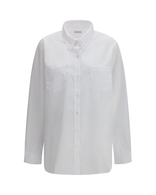 Dries Van Noten White Loose Cotton Shirt