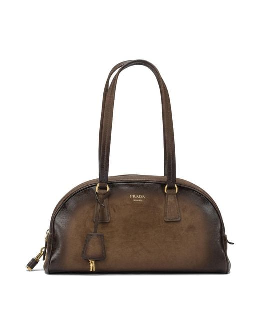Prada Brown "Bowling" Handbag