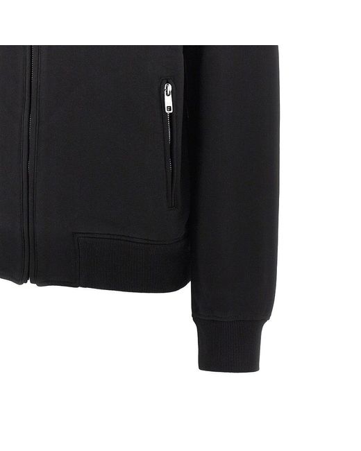 Dolce & Gabbana Black Full-Zip Hoodie With Logo Plate for men