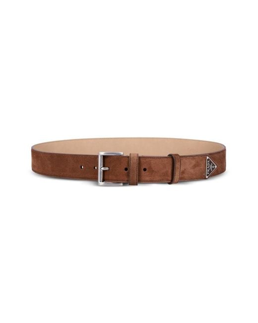 Prada Brown Suede Leather Belt for men