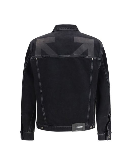 Off-White c/o Virgil Abloh Blue Arrow Zip Skate Denim Jacket for men