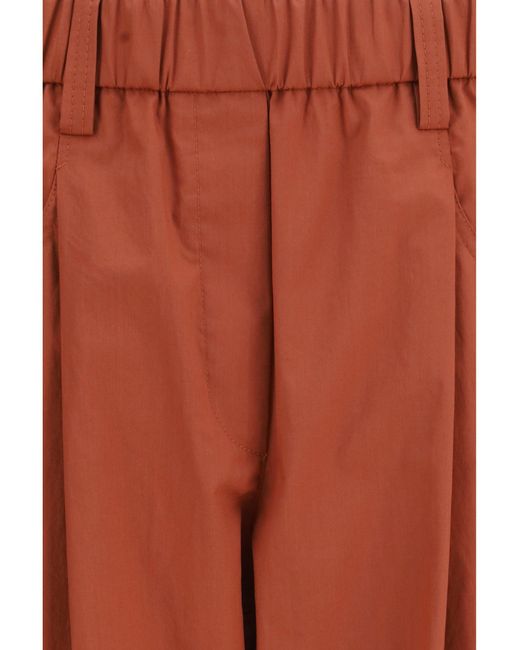 Brunello Cucinelli Orange Cotton Elasticated Pants