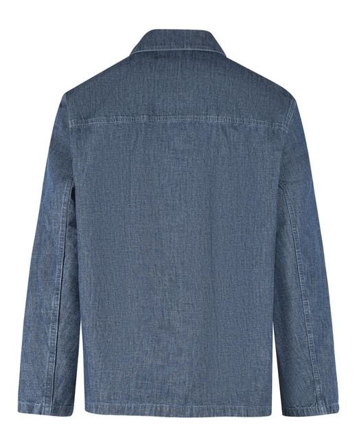 Jil Sander Blue Cotton Jacket for men