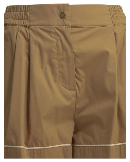 Moncler Natural Utility Shorts With Reverse Logo