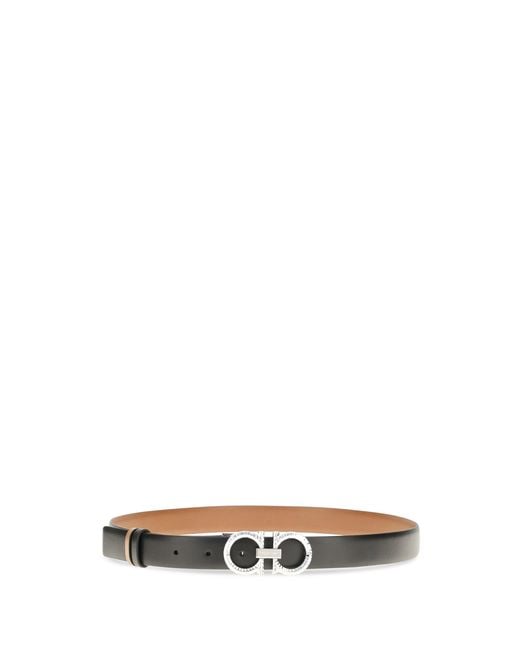 Ferragamo White Reversible And Adjustable Gancini Belt