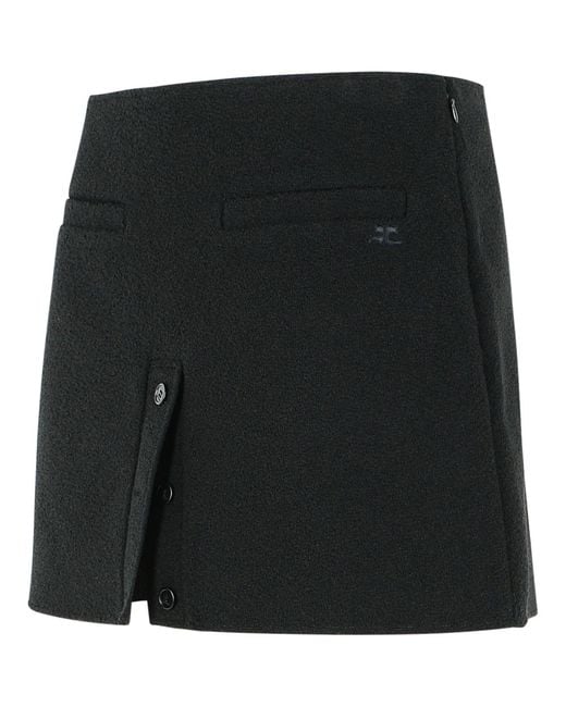 Courreges Black Cotton Blend Miniskirt