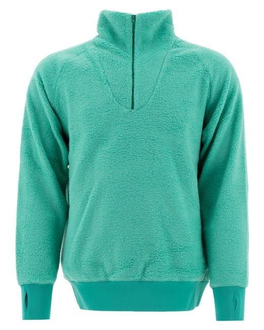 Beams Plus Green Half Zipper Sweater Knitwear for men