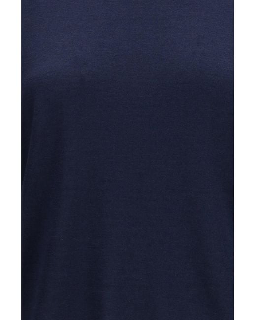 Brunello Cucinelli Blue Short-Sleeve Cashmere And Silk Sweater