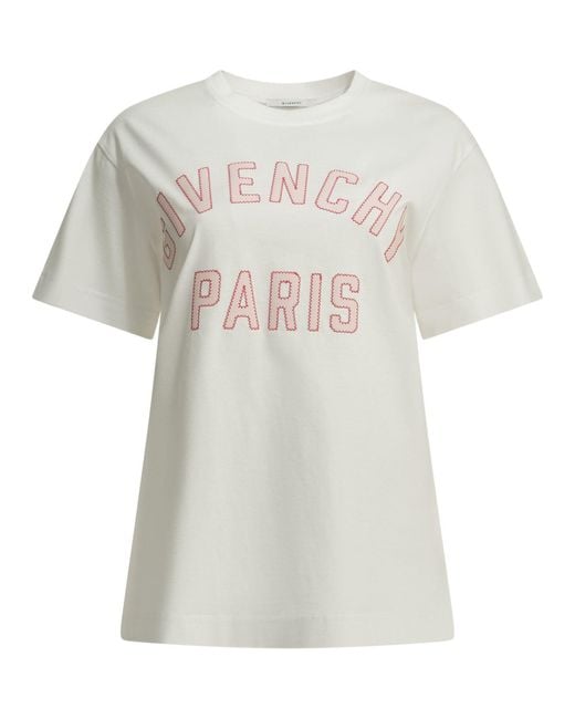 Givenchy White Paris Crew-Neck T-Shirt