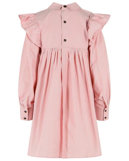 Ganni Pink Cotton Dress