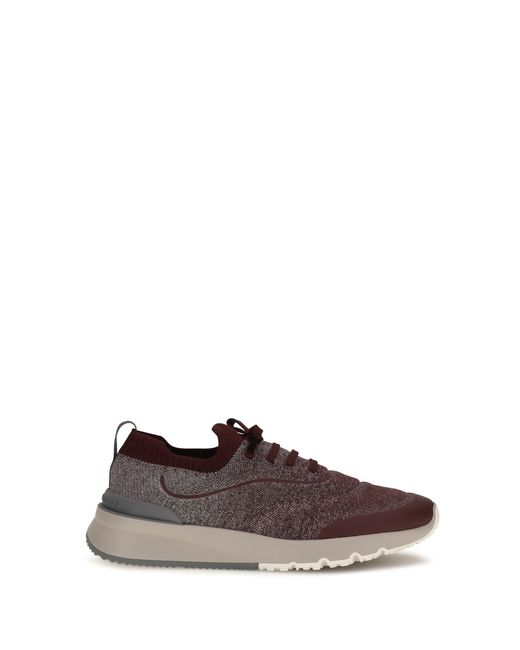 Women's Brown Techno Cotton Knit Trainers Runners