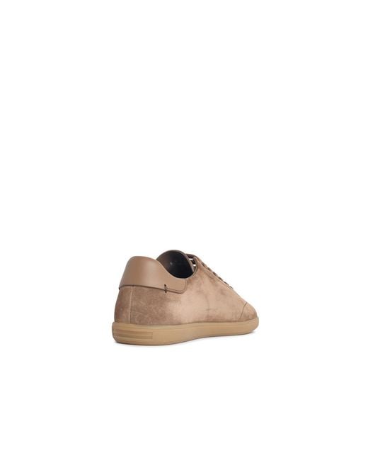 Zegna Brown '232' Suede Sneakers for men