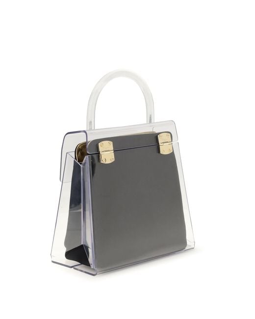 Ferragamo Blue Pvc Top Handle Handbag