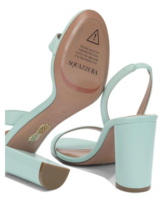 Aquazzura Metallic "So Nude Block 85Mm" Heeled Sandals