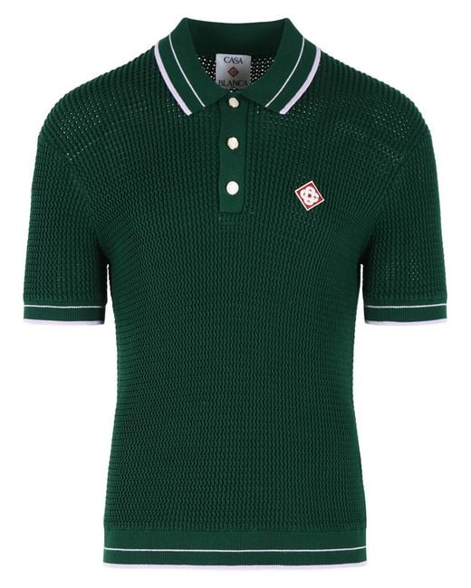 Casablanca Green Pine Cotton Polo Shirt for men