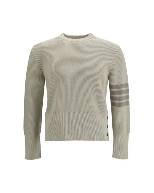Thom Browne White 4-Bar Sweater for men