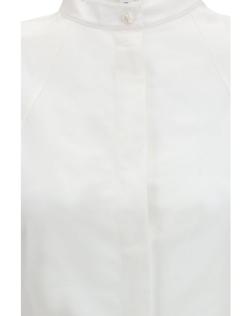 Alaïa White Alaïa Panelled Poplin Dress