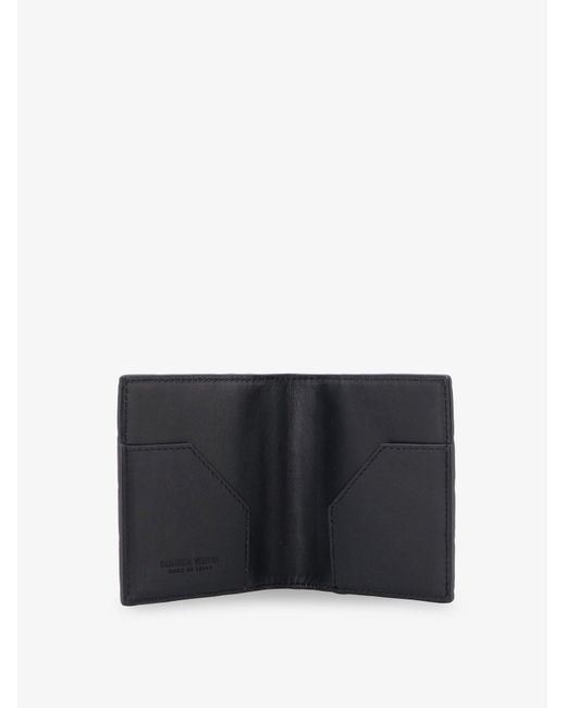 Bottega Veneta Black Leather Card Holder With Intrecciato Motif for men