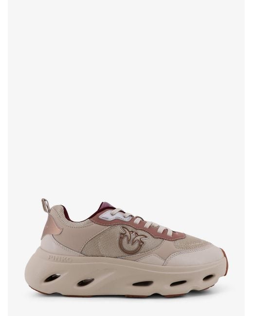 Pinko Multicolor Nylon Sneakers With Leather Inserts
