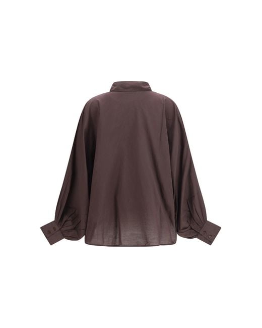 SOSUE Brown Antonia Voile Shirt