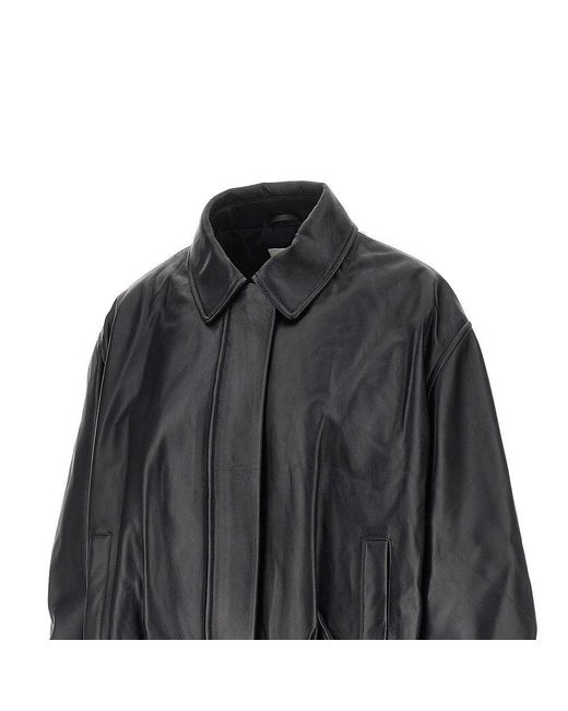 Arma Black Melis Leather Aviator Jacket