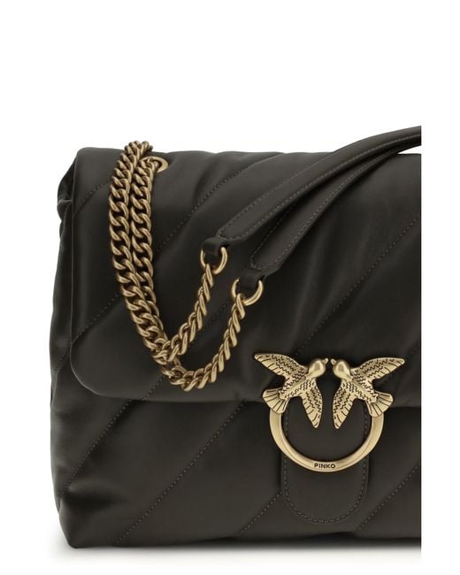 Pinko Black Shoulder Bag Love Puff Mud