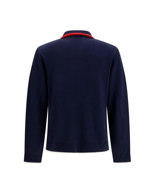 Casablanca Blue Merino Wool Sports Jacket for men