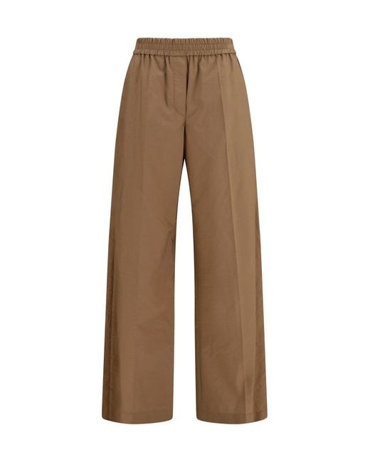 Brunello Cucinelli Brown Pants With Elasticated Waist