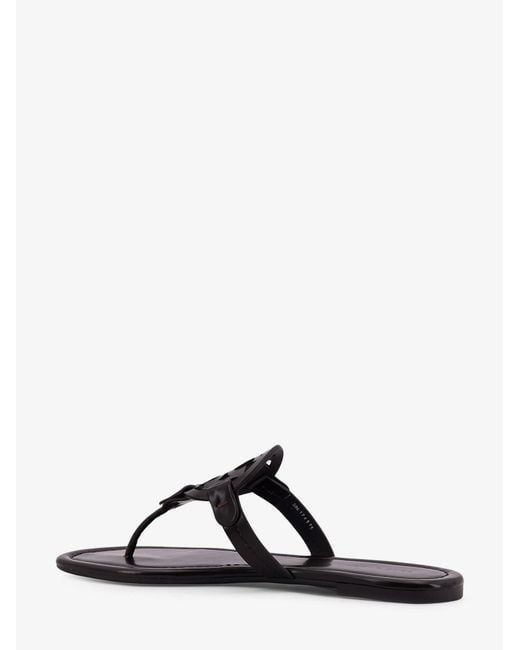 Tory Burch Black Leather Thong Sandals