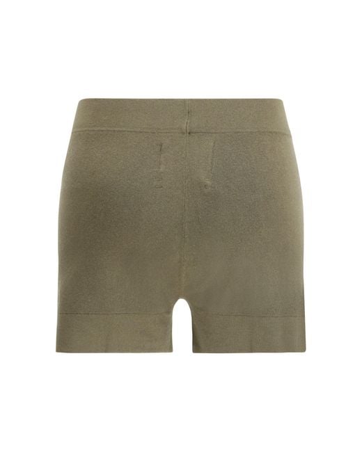 Extreme Cashmere Green Rib-Knit Shorts N°450 Bummy