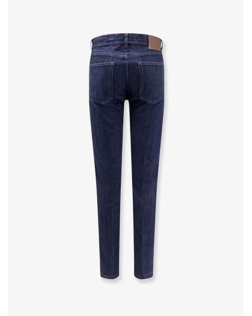 Kiton Blue Cotton Blend Jeans for men