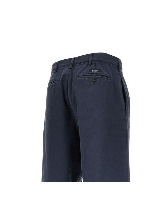 Prada Blue Old Effect Gabardine Pants for men