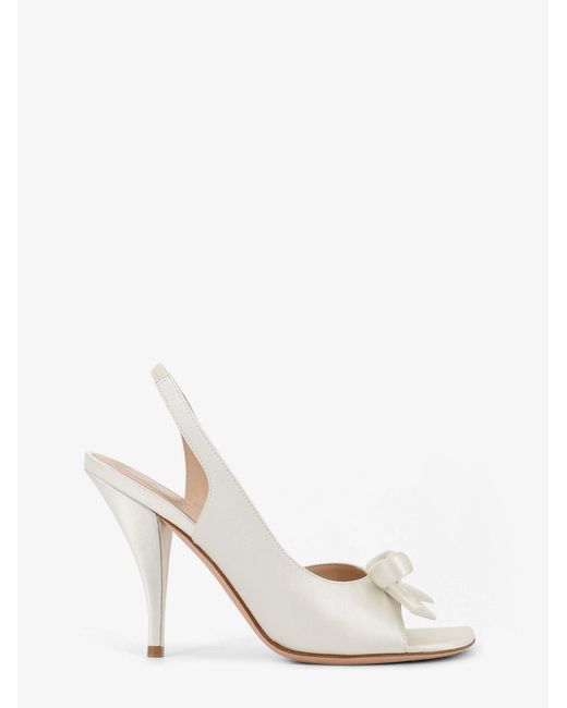 Dior White Dior Dior Bow Satin Sandals With Logo Bow Detail