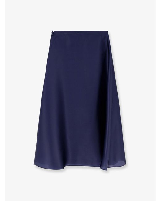 Alberta Ferretti Blue Silk Skirt