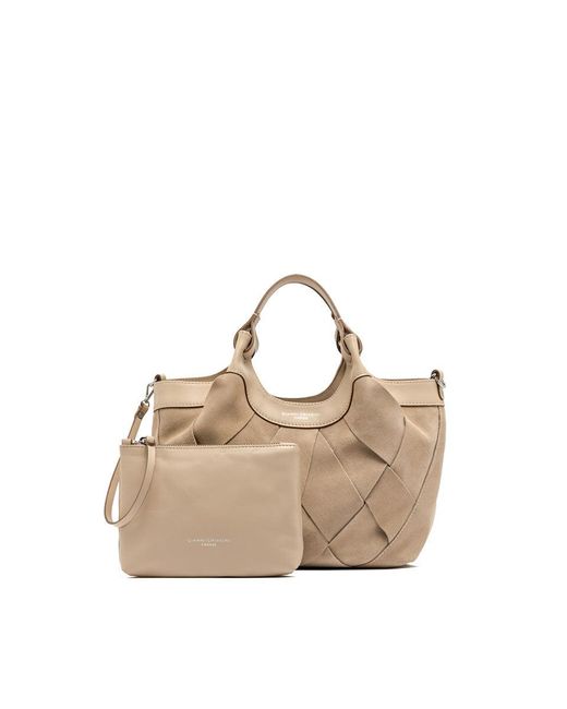 Gianni Chiarini Natural Dua Small Suede Shoulder Bag