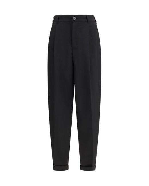 Marni Black Pleated Pants With An Elasticated Waistband for men