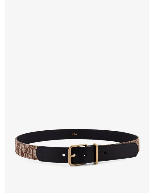 Dior White Dior Leather Belt With All-Over Dior Oblique Logo for men