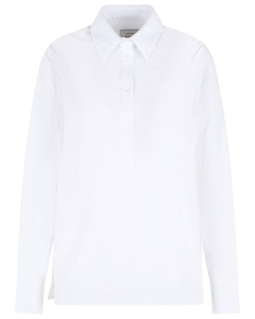 Loulou de Saison White Colin Oversize Polo Shirt