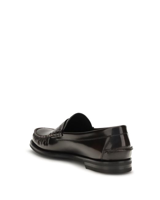Prada White Brushed Leather Loafers for men