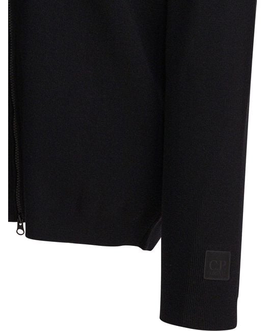 C P Company Black Zipper Sweater for men