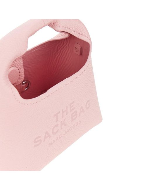 Marc Jacobs Pink Grained Leather Micro 'The Sack' Bag